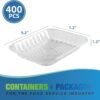 Clear PET Plastic Meat Tray 9 1/5" X 7 1/5" X 1 1/5", 400PCS, Great for Retail & Takeout Packaging