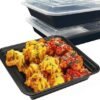 150 Pack 48oz Disposable RECTANGULAR Containers with Leakproof Lids,  BPA Free, Microwave/Dishwasher/Freezer Safe