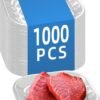 Clear PET Plastic Meat Tray 5 1/4" x 5 1/4" x 1/2", 1000 Pack Ideal for Deli, Butcher Shops, Supermarkets, and Catering