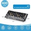 400 Set 8.5"×5.4"×2" Disposable Black Square Japanese-Style Sushi Boxes with Transparent Lids - Commercial Sushi Packaging Trays for Camping & Restaurants