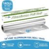 18"X500'[Standard] Premium Aluminum Foil Roll,Silver Foil For Bbq, Toasting, Steaming, Grilling, Broiling, for Home Use and Food Service Industry(Pack of 1)