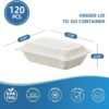 120 Pack Hinged To Go Food Containers, 9.3"x6.6"x3" Clamshell Take Out Food Containers with Lids,