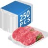 Clear PET Plastic Meat Tray 10 9/10" X 6" X 1 1/10", 250PCS, Perfect for Meat, Seafood & Fruit Display