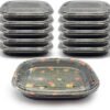 Sakura Square Sushi Container With Lid 13.39"×13.39"×1.97", 60 Pack for Parties & Restaurant Takeout