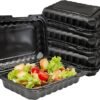 150 Pack Hinged To Go Food Containers, 9"x6" Clamshell Take Out Food Containers with Lids, Disposable Plastic