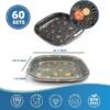 Square Sushi Container (Sakura) 14.17"×14.17"×1.97" With Lid, 60 Pack for Sushi Service & Gatherings