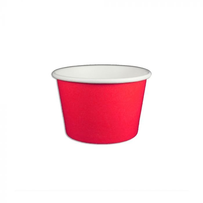 8 oz Solid Red Cold/Hot Paper Food Container - 1 case (1000 piece)