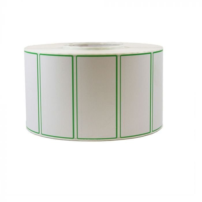 4" X 2" Green Framed Thermal Label, 3000/Roll - 1 case (4 roll)