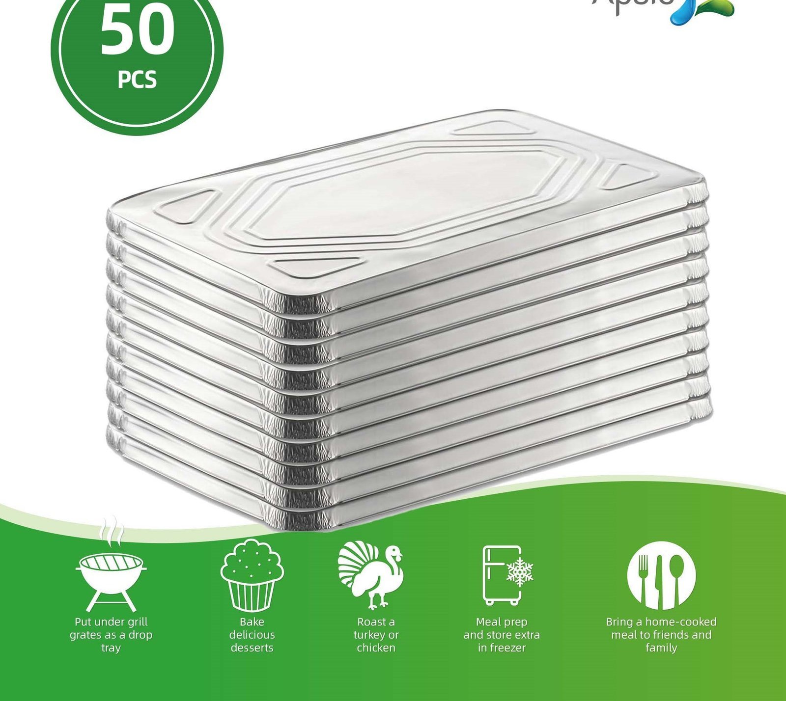 LIDS FOR FULL SIZE ALUMINUM PAN 50PCS/CTN
