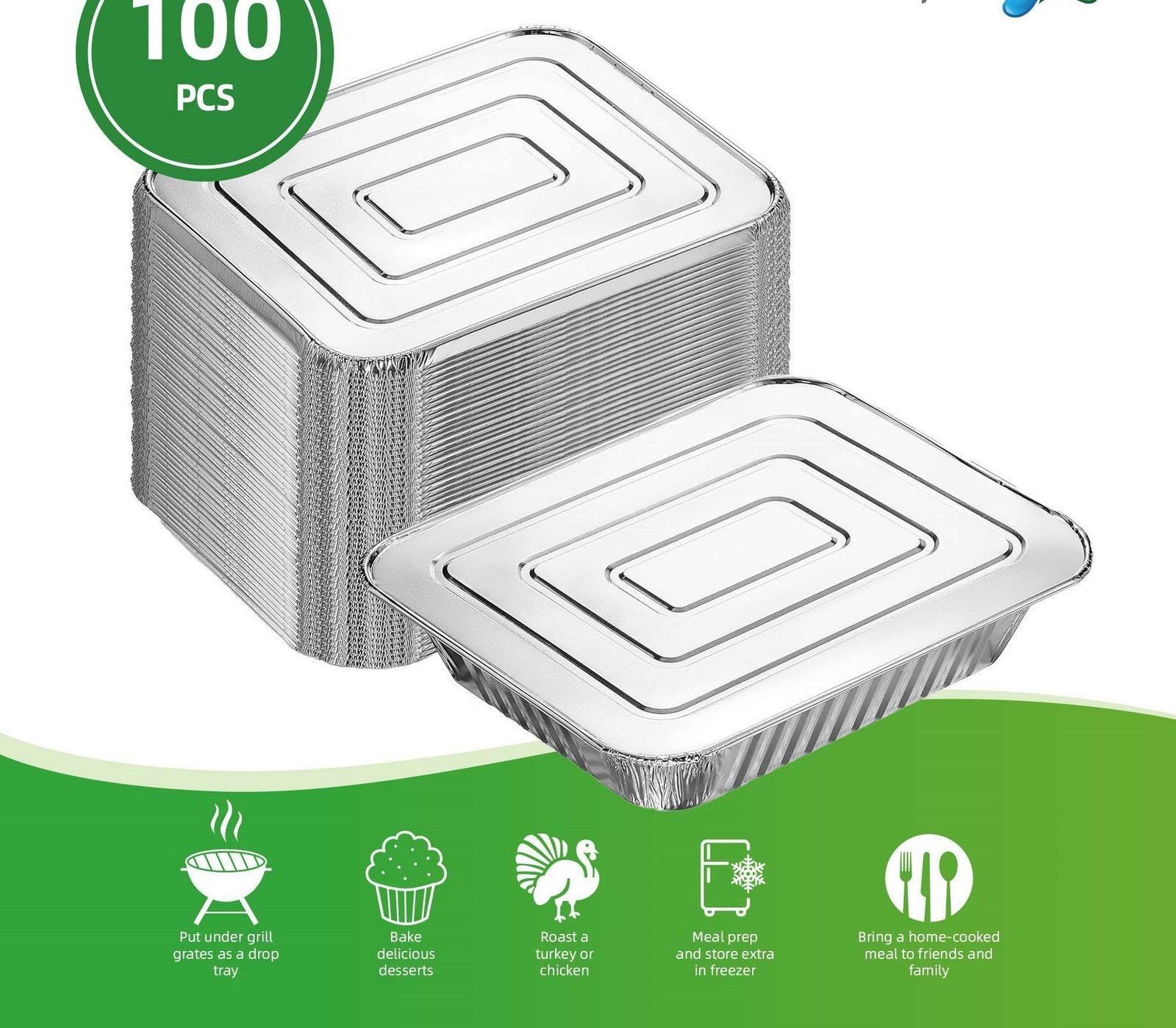 LIDS FOR HALF SIZE ALUMIUM PANS 1 case (100 piece)