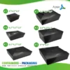 #3 Black Microwavable Folded Paper Take Out Container (8.5″ x 6.25″ x 2″) – 1 case (200 piece)