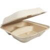 Compostable 3-Compartment Container, 8"L x 8"W, 100 ct