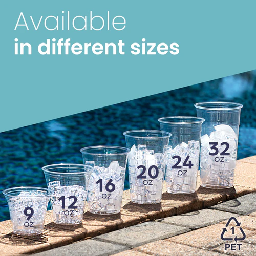 20 oz Clear PET Plastic Cold Cup (98mm) - 1 case (1000 piece)