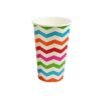 16 oz Chevron Print Rainbow Paper Cold Cup - 1 case (1000 piece)