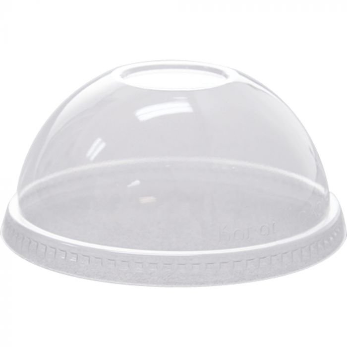 12-24 oz Clear Plastic Dome Lid With No Hole For PET Cups (98mm) - 1 case (1000 piece)