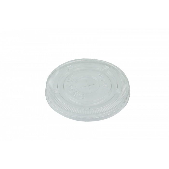 32 oz Clear Plastic Flat Lid With X-Slot For PET Plastic Cups (107mm) - 1 case (600 piece)