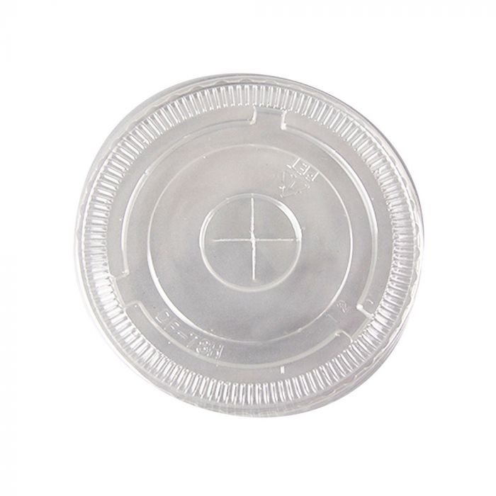 8-10 oz Clear Plastic Flat Lid With X-Slot For PET Cups (78mm) - 1 case (1000 piece)
