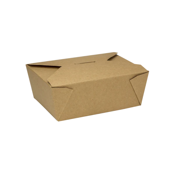 #8, Kraft Microwavable Folded Paper Take Out Container, (6.75″ x 5.5″ x 2.5″) 300 ct