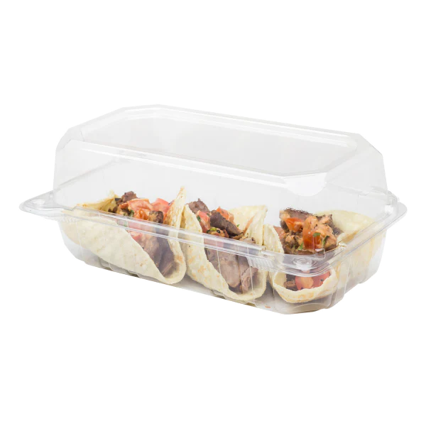 Clear PET Plastic Hinged-Lid Take Out Container 9'' x 5" x 3.5" - 1 case (250 piece)