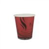 8 oz Red Print Single Wall Paper Hot Cup - 1 case (1000 piece)