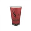 16 oz Red Print Single Wall Paper Hot Cup - 1 case (1000 piece)