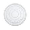 KR 4 oz Translucent Plastic Flat Lid With Pin Hole For Cold/Hot Paper Food Containers - 1 case (1000 piece)