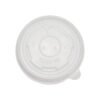 5 oz Translucent Plastic Flat Lid With Vent For Cold/Hot Paper Food Containers - 1000/Case