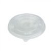 6-8 oz Translucent Plastic Flat Lid With Pin Hole For Cold/Hot Paper Food Containers - 1000/Case