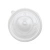 KR 24/32 oz Translucent Plastic Flat Lid With Pin Hole For Cold/Hot Paper Food Containers - 1 case (600 piece)