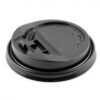 10-24 Black Plastic Lock-Back Sipper Lid For Paper Hot Cups - 1 case (1000 piece)